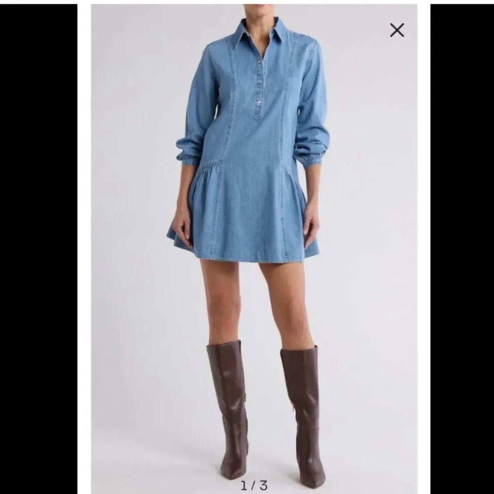 NEW Veronica Beard Chaia Denim Dress Iceberg Size 10 - Picture 2 of 13